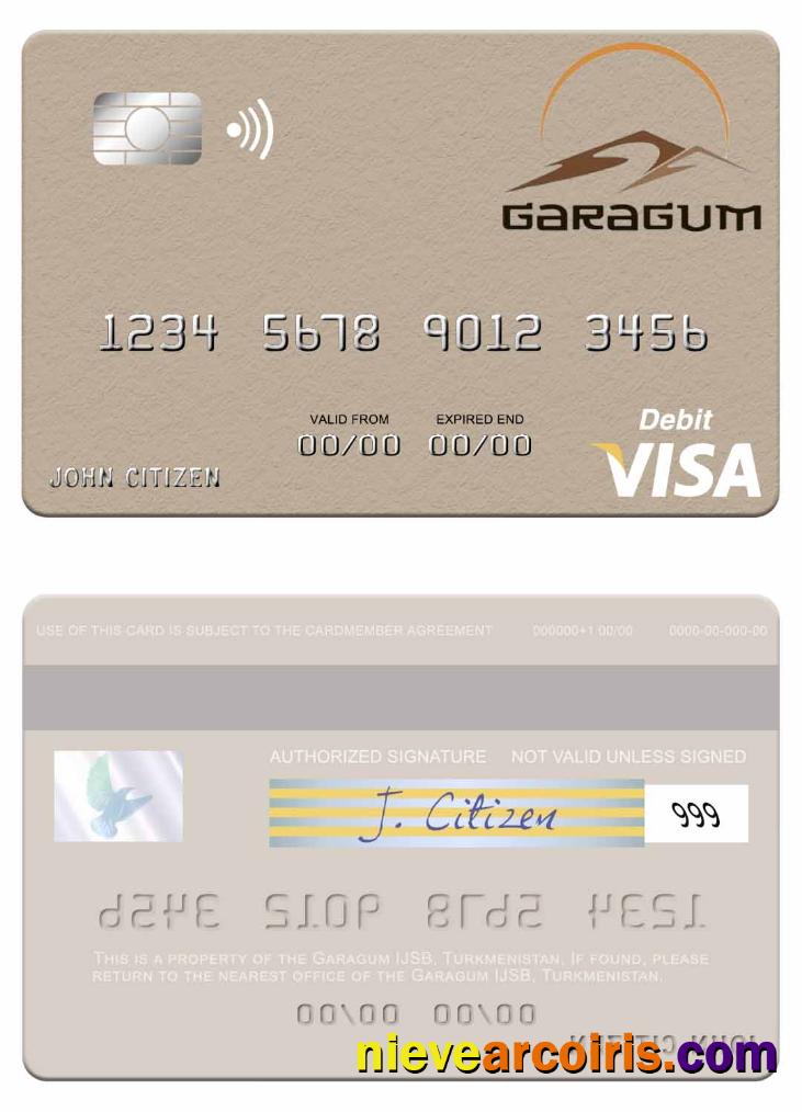Turkmenistan  Garagum IJSB visa debit card